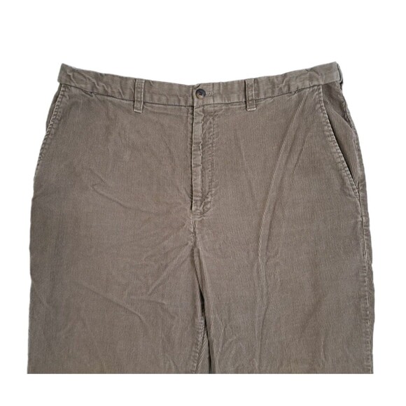 Haggar Mens 36x34 Corduroy Pants Flat Front Straight Leg Brown Khaki Vintage - Picture 2 of 9